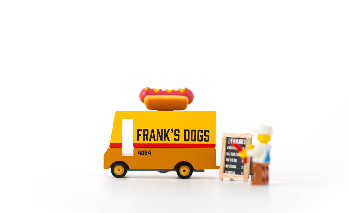 Candyvan - Hot Dog Van - Wooden Diecast Toy Car Candylab