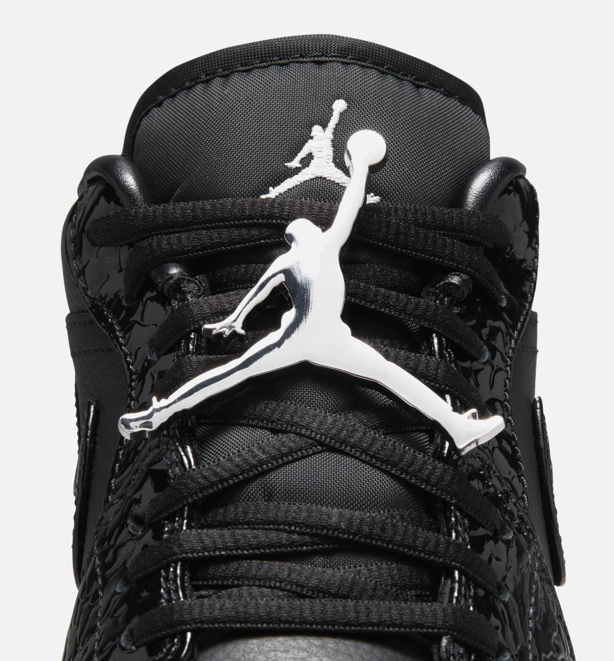 Air Jordan 1 Low Patent Elephant Women's Lifestyle Shoe – Black/White/Metallic Silver