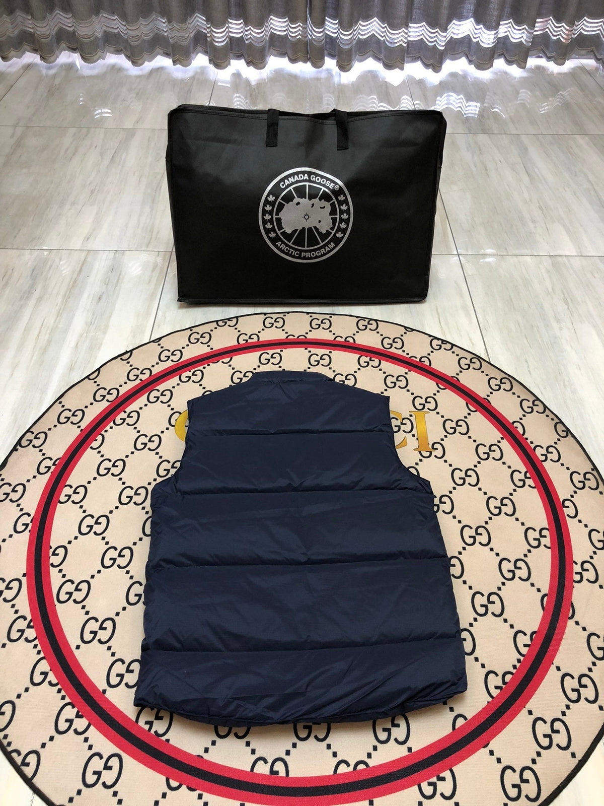 Canada Goose Puffer Vest in Navy with Stand Collar