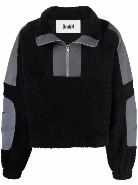 GmbH stand-up collar contrast sweatshirt