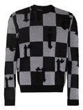 AMIRI checked two-tone cashmere jumper