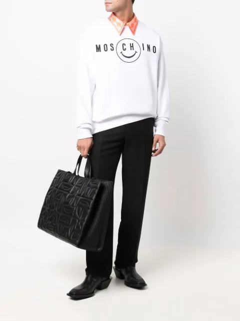 Moschino smiley-print organic cotton sweatshirt