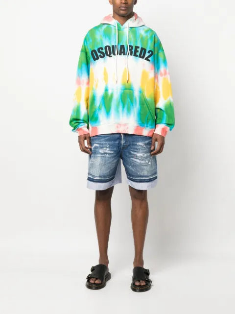 DSQUARED2 tie-dye cotton hoodie