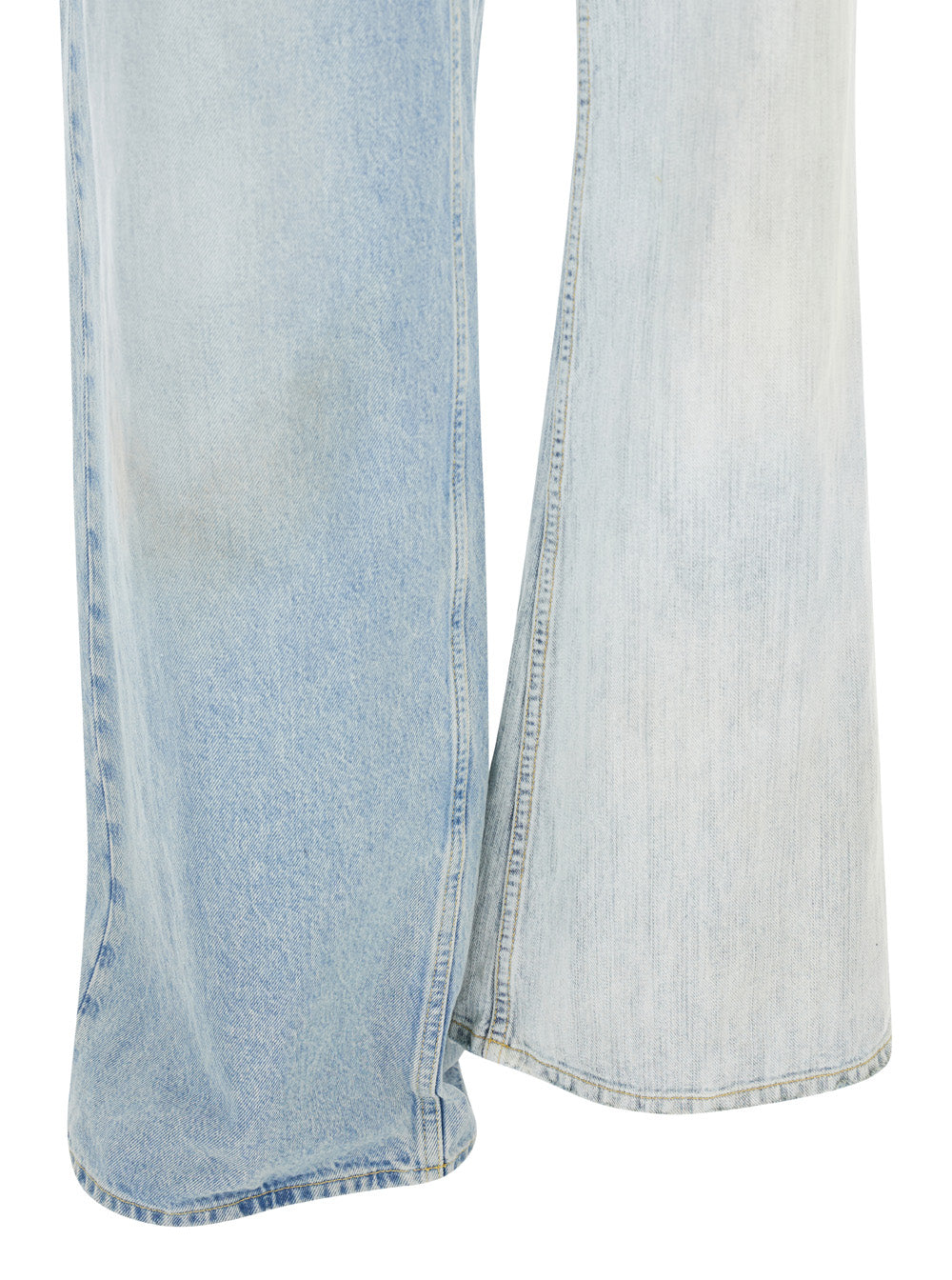 Balenciaga Women 'Fifty-Fifty' Light Blue Jeans With Asymmetric Legs In Denim Women