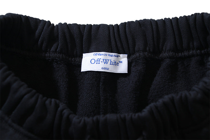 OFF-WHITE "Brushstroke Arrow" Hand-Painted Cotton Sweatshorts
