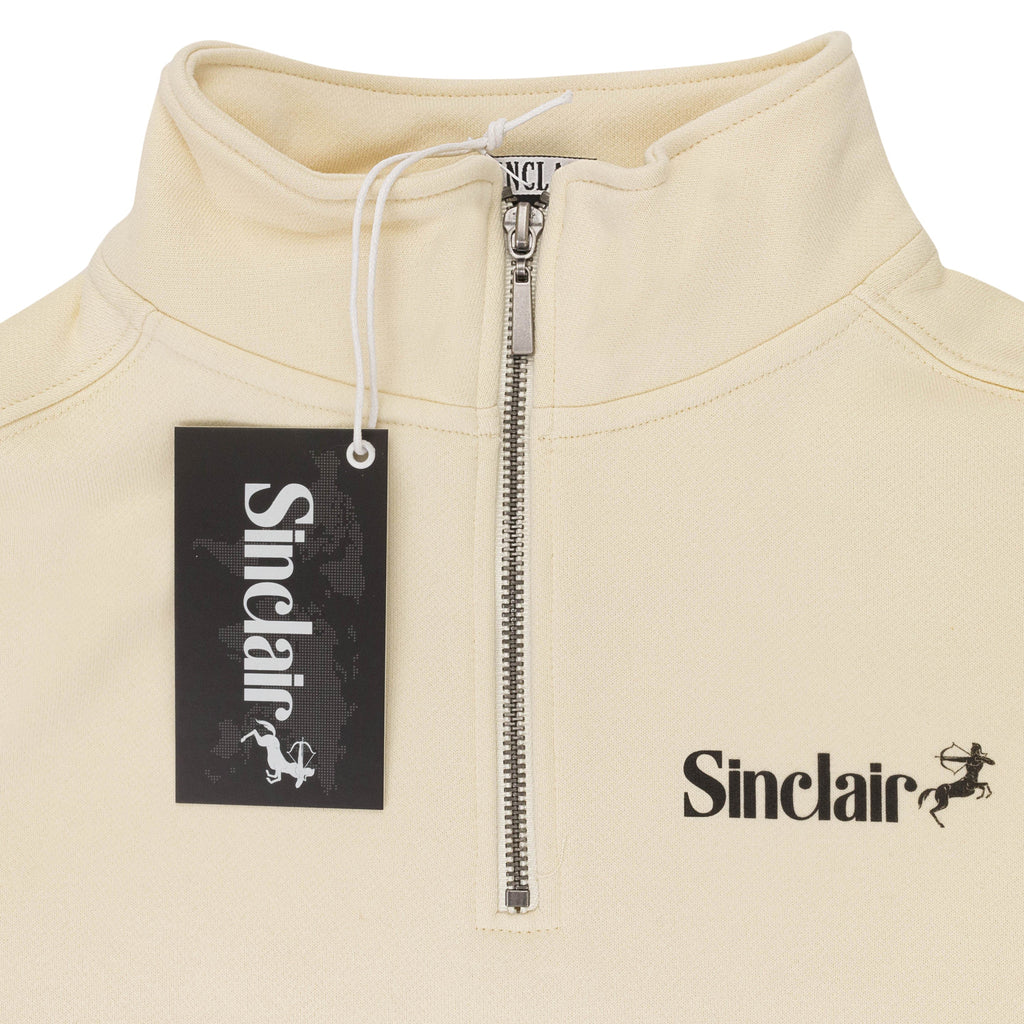 QUARTER ZIP CREAM SWEATSHIRT