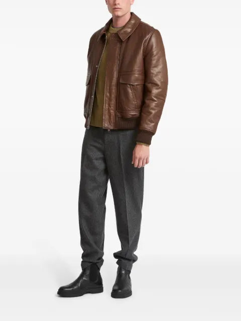 Yves Salomon aviator leather jacket