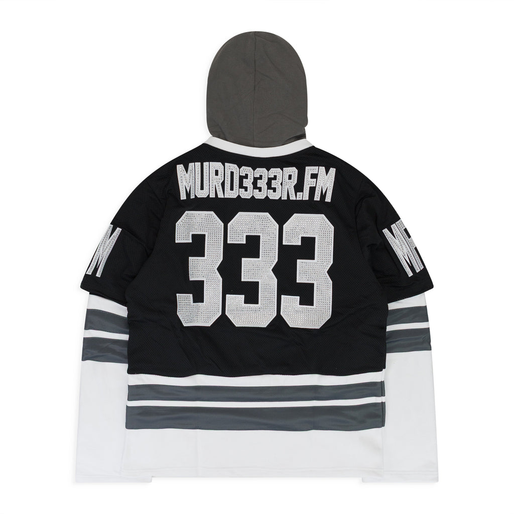 MURD333R.FM  BLACK/WHITE LA LC333 HOODIE