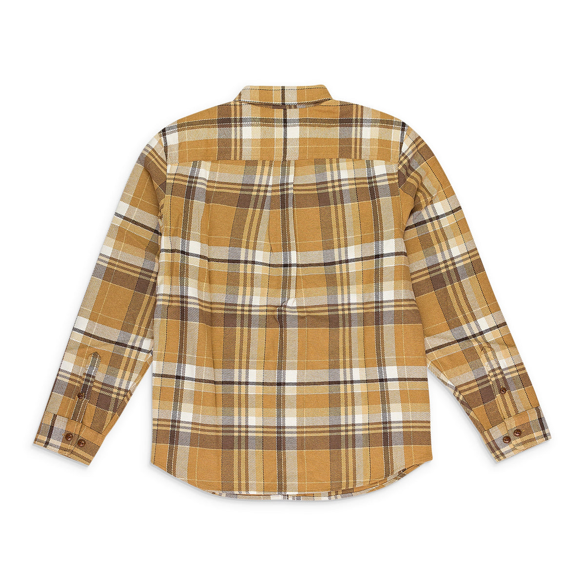 BROWN PLAID COTTON BUTTON-DOWN SHIRT