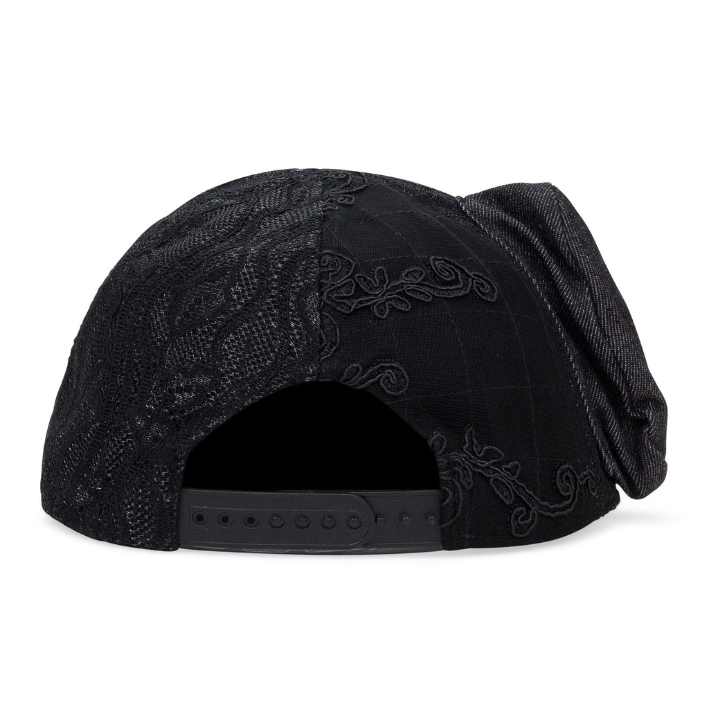 BLACK DISTRESSED BASEBALL CAP
