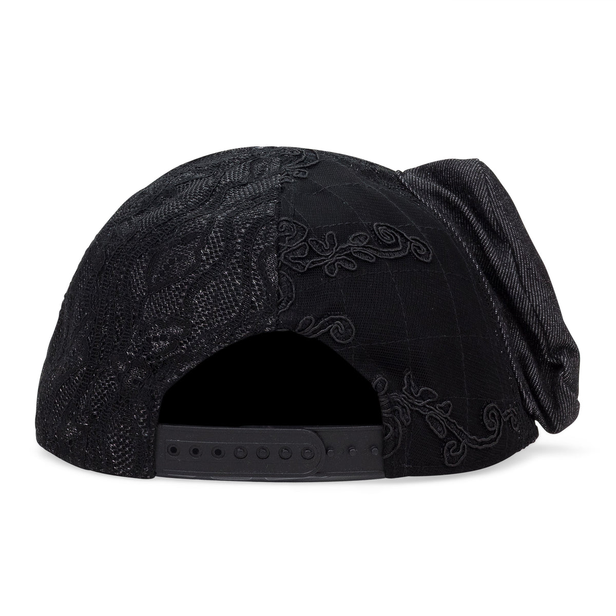 BLACK DISTRESSED BASEBALL CAP