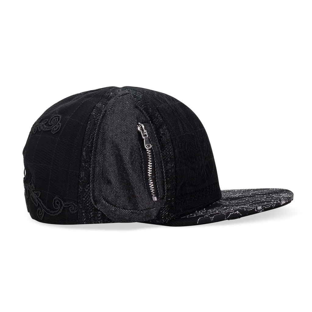 BLACK DISTRESSED BASEBALL CAP