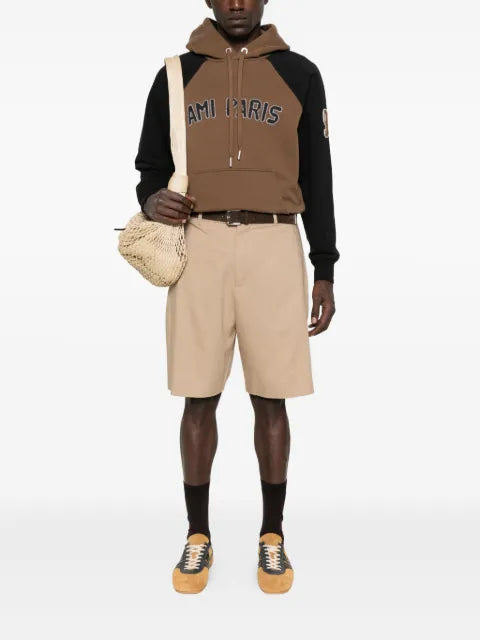 AMI Paris raglan-sleeve embroidered hoodie