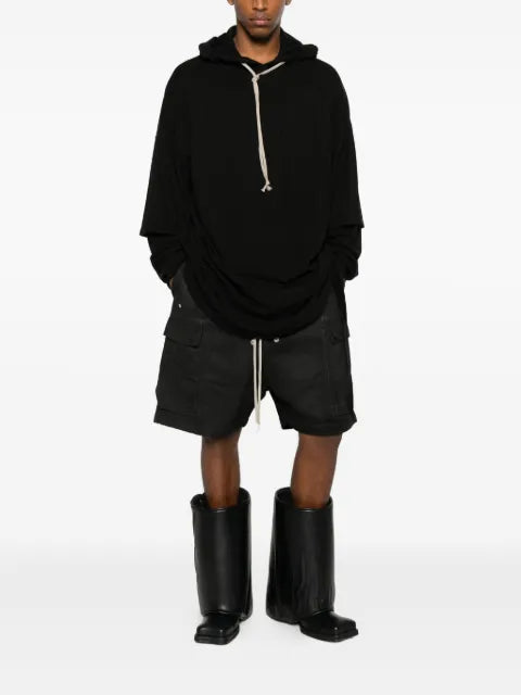 Rick Owens DRKSHDW Tommy layered drawstring hoodie