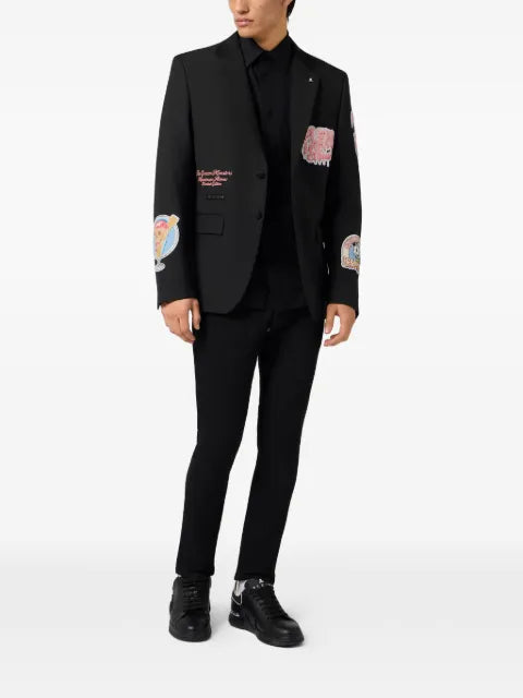 Philipp Plein Gigolo fit blazer Ice Cream patches