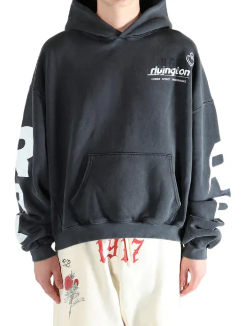 RRR123 Membership Uso logo-print hoodie