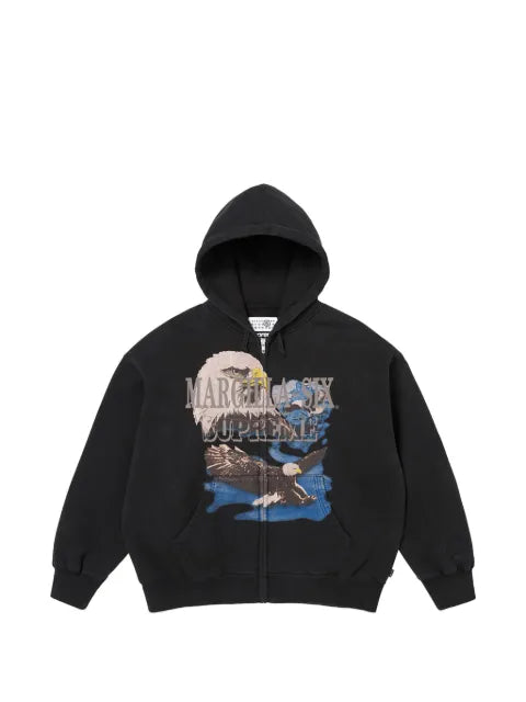 Supreme x MM6 Maison Margiela eagle-print zipped hoodie