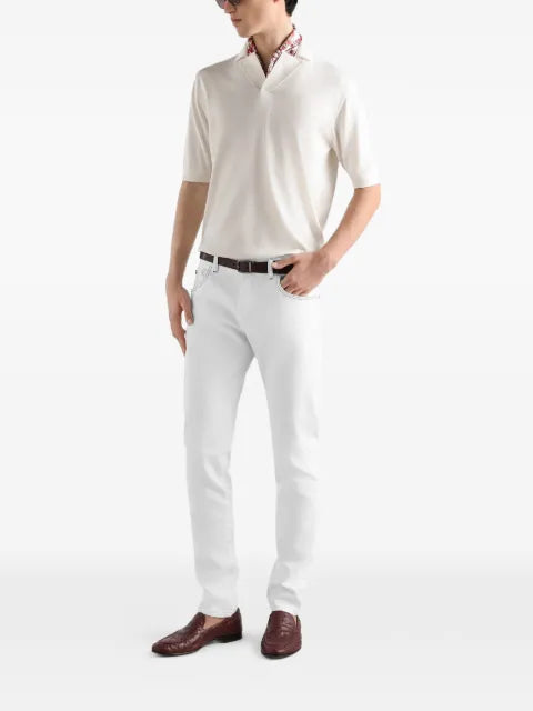 Dolce & Gabbana silk knit polo shirt