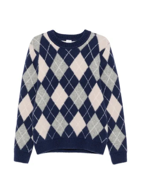 Eleventy long-sleeve argyle-knit sweater