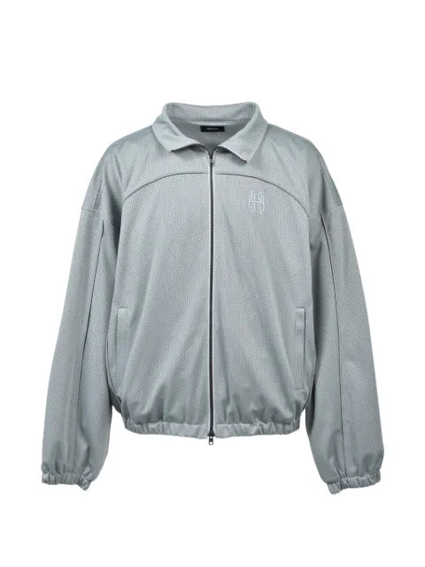 BREATH mesh logo-embroidered jacket
