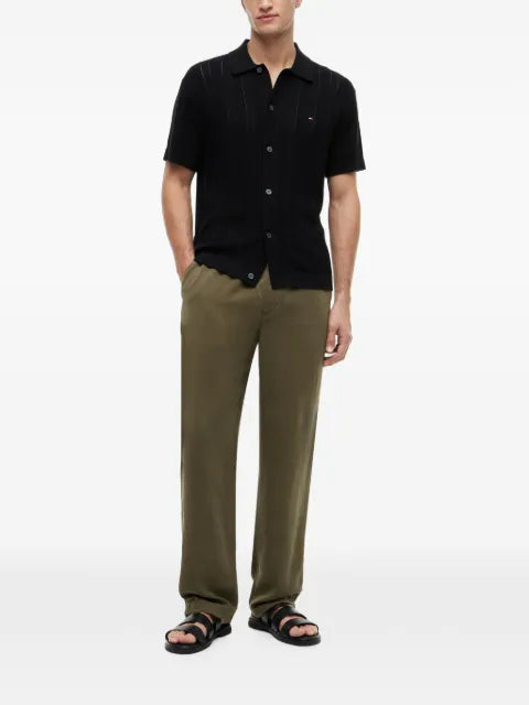 Tommy Hilfiger pointelle-knit button-up sweater