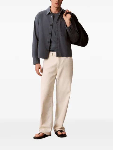 Calvin Klein logo-patch button-up jacket