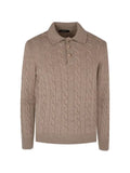 Gran Sasso cable-knit polo-collar sweater
