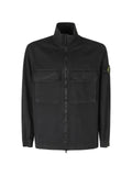 Stone Island 1200024 stretch organic broken twill cotton 'old' effect overshirt