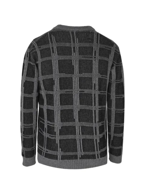 Pal Zileri checked intarsia-knit sweater