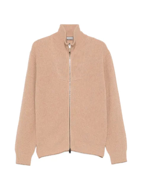 Canali zip-up ribbed sweater