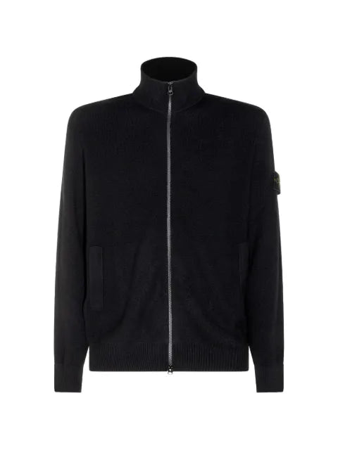 Stone Island logo-patch zip-up cardigan