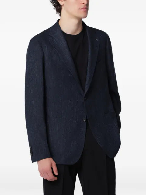 Tagliatore Montecarlo herringbone-knit blazer