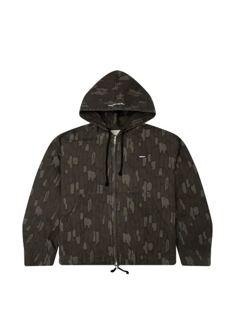 Metalwood Studio camo-print zip-up hoodie