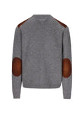 Prada suede-panelled wool cardigan