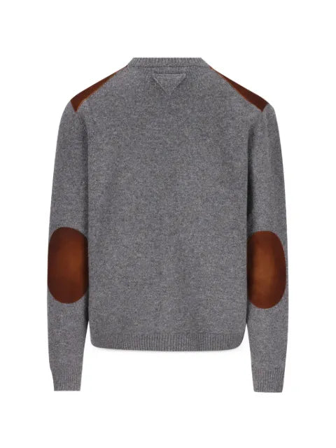 Prada suede-panelled wool cardigan