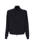 Emporio Armani zip-up ribbed-trim jacket