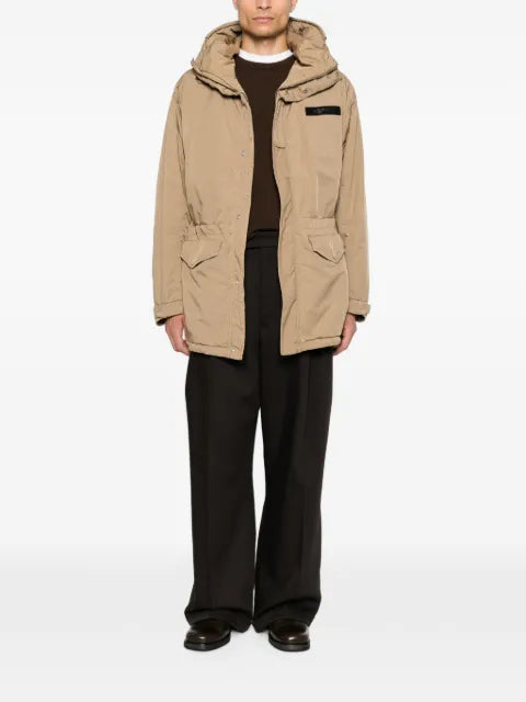 ASPESI hooded logo-patch jacket