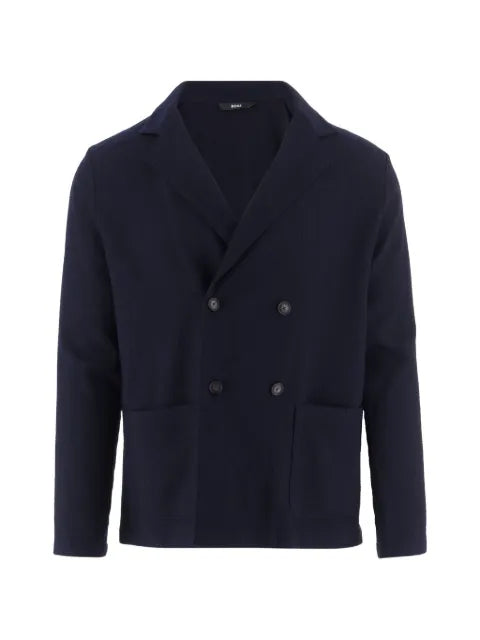 BOSS double-breasted textured jacket