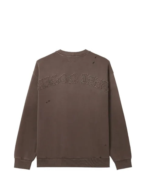 izzue distressed logo-patch sweatshirt