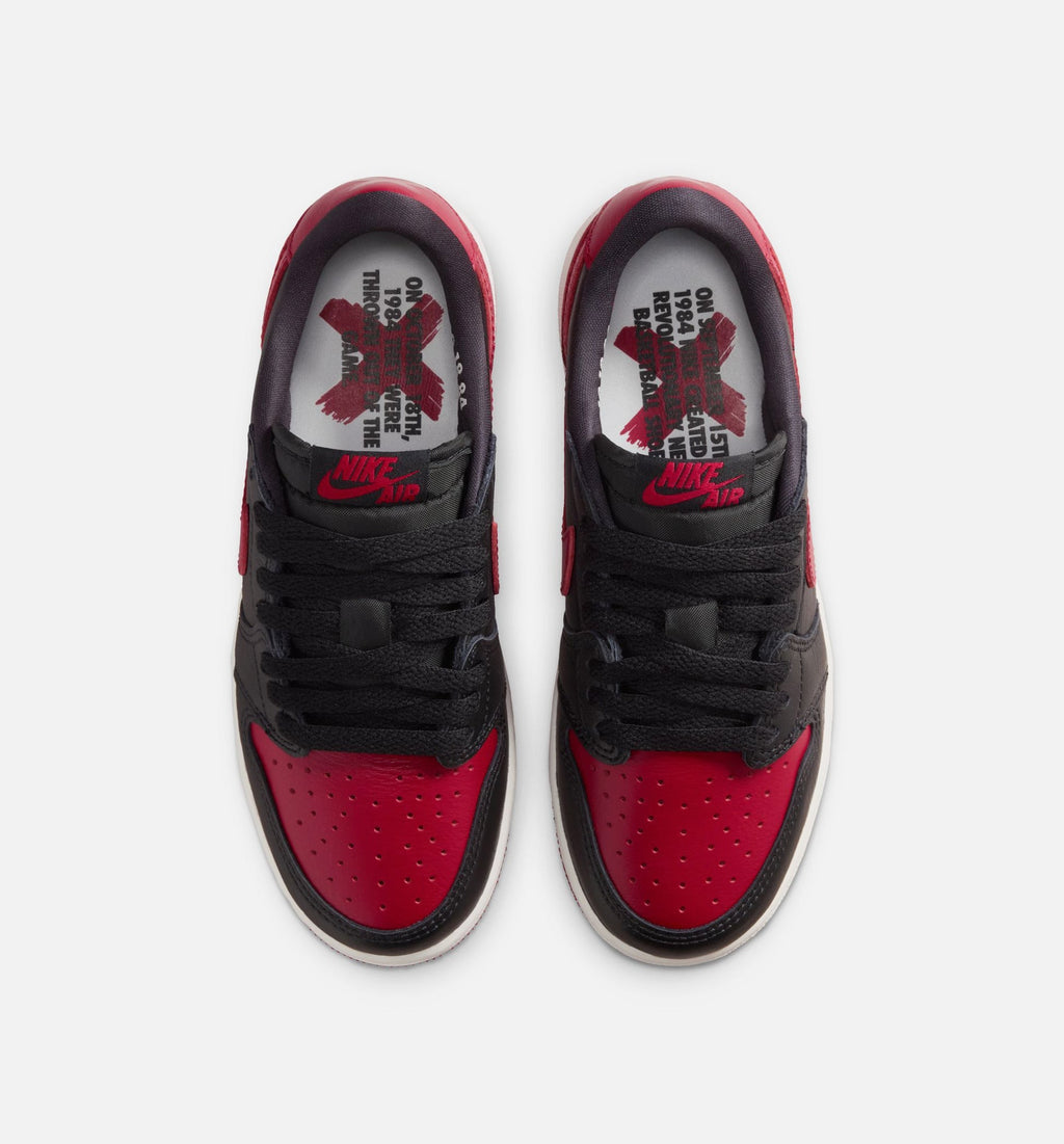 Air Jordan 1 Retro Low OG Banned Grade School Lifestyle Shoe – Black/Varsity Red/Summit White
