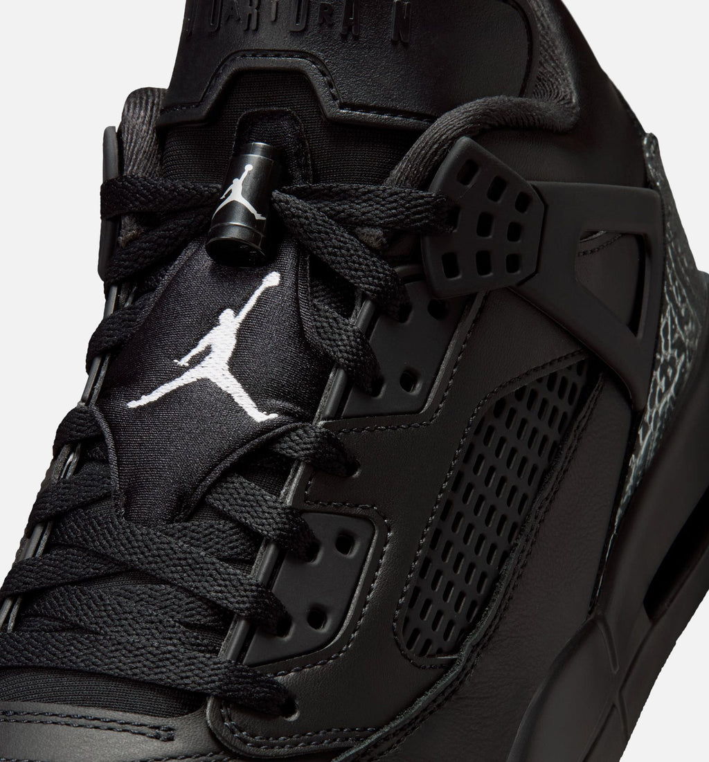 Spizike Low Black & Metallic Silver Men's Basketball Shoes