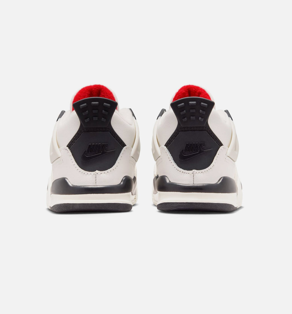 Air Jordan 4 Retro Flight Club Infant/Toddler Sneakers - Sail/Black/University Red