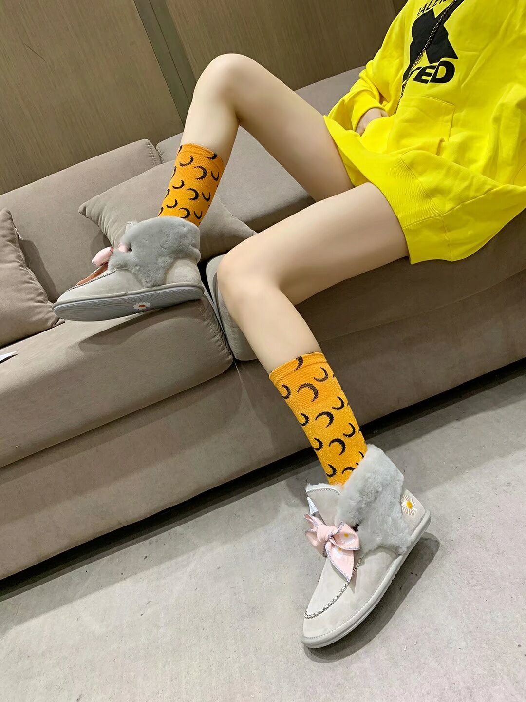 Daisy Chain Ribbon Snow Boot — Grey | New Arrival | In Stock