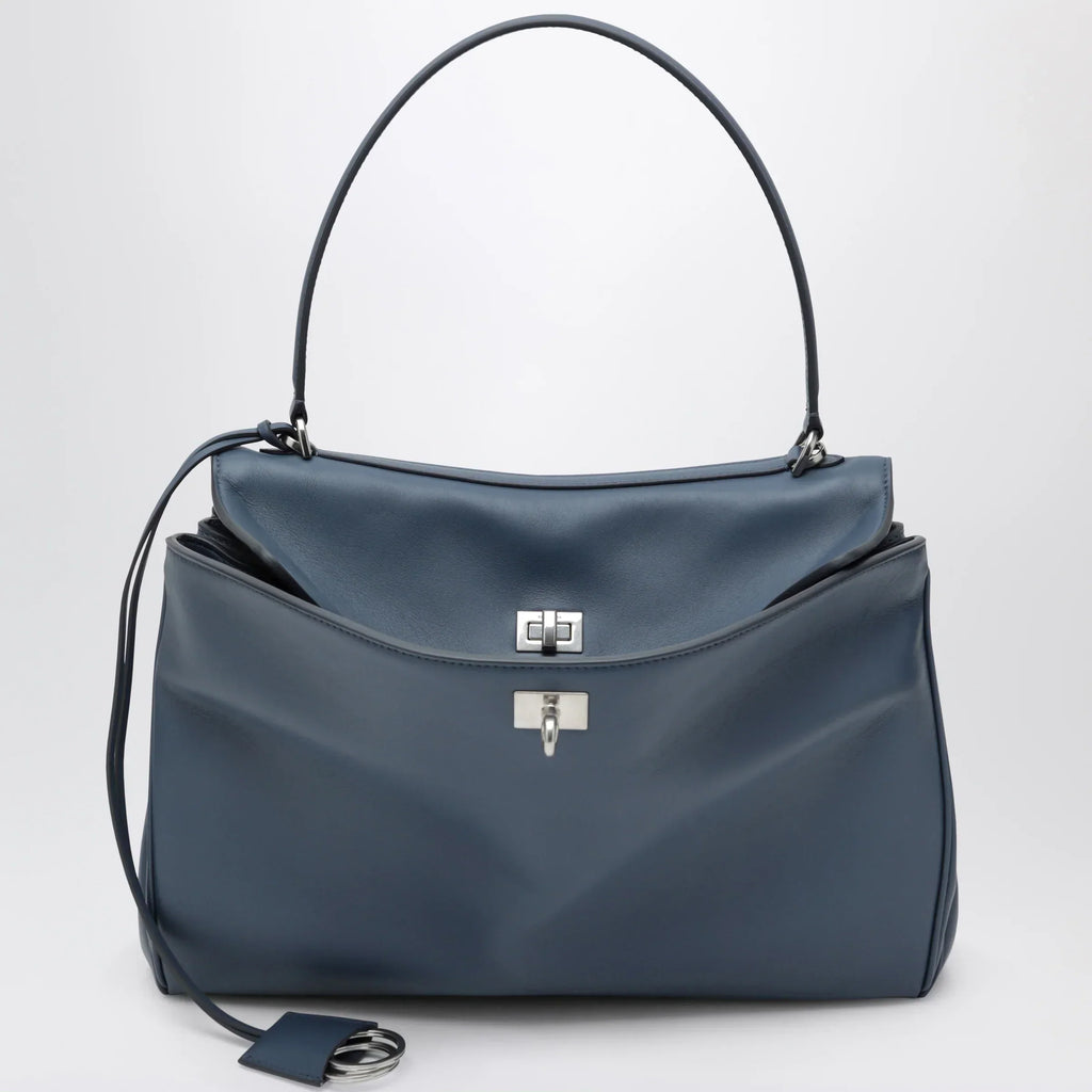 Balenciaga - Rodeo medium light blue smooth calfskin bag