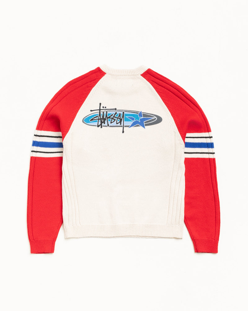 STRIPE RAGLAN CREW