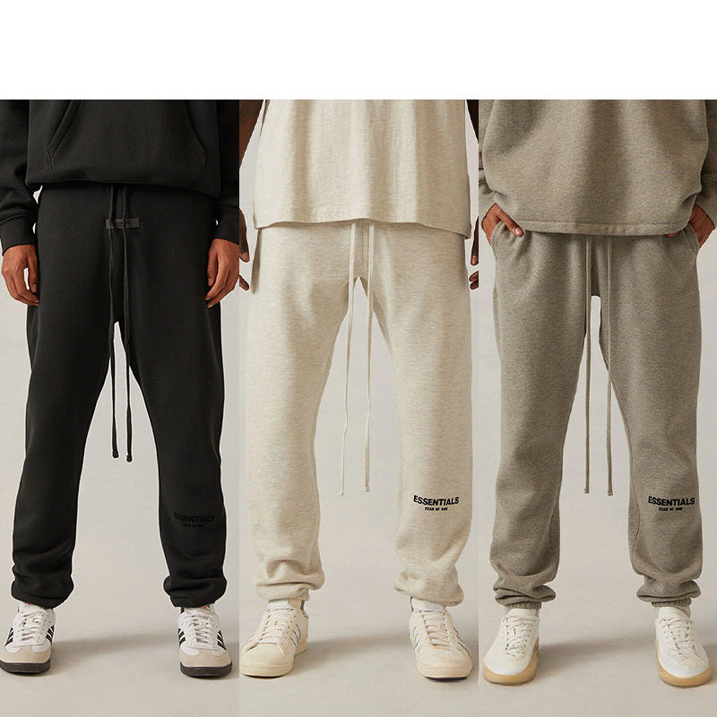 Fog Essentials Pant Black Flocked Printed Trousers