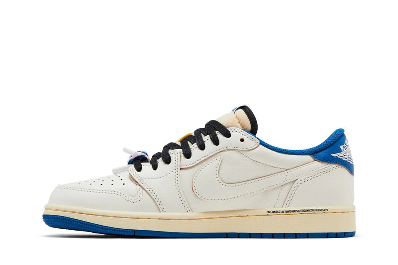 Fragment Design x Travis Scott x Air Jordan 1 Low OG SP 'Sail & Military Blue' Men's & Women's Sneakers