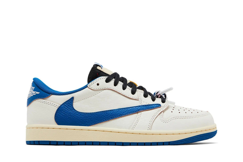 Fragment Design x Travis Scott x Air Jordan 1 Low OG SP 'Sail & Military Blue' Men's & Women's Sneakers