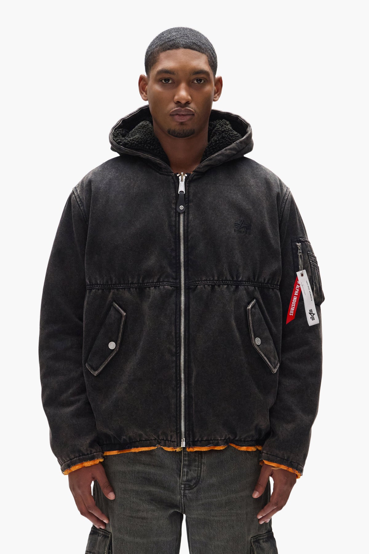 Purple X Alpha Industries Bomber