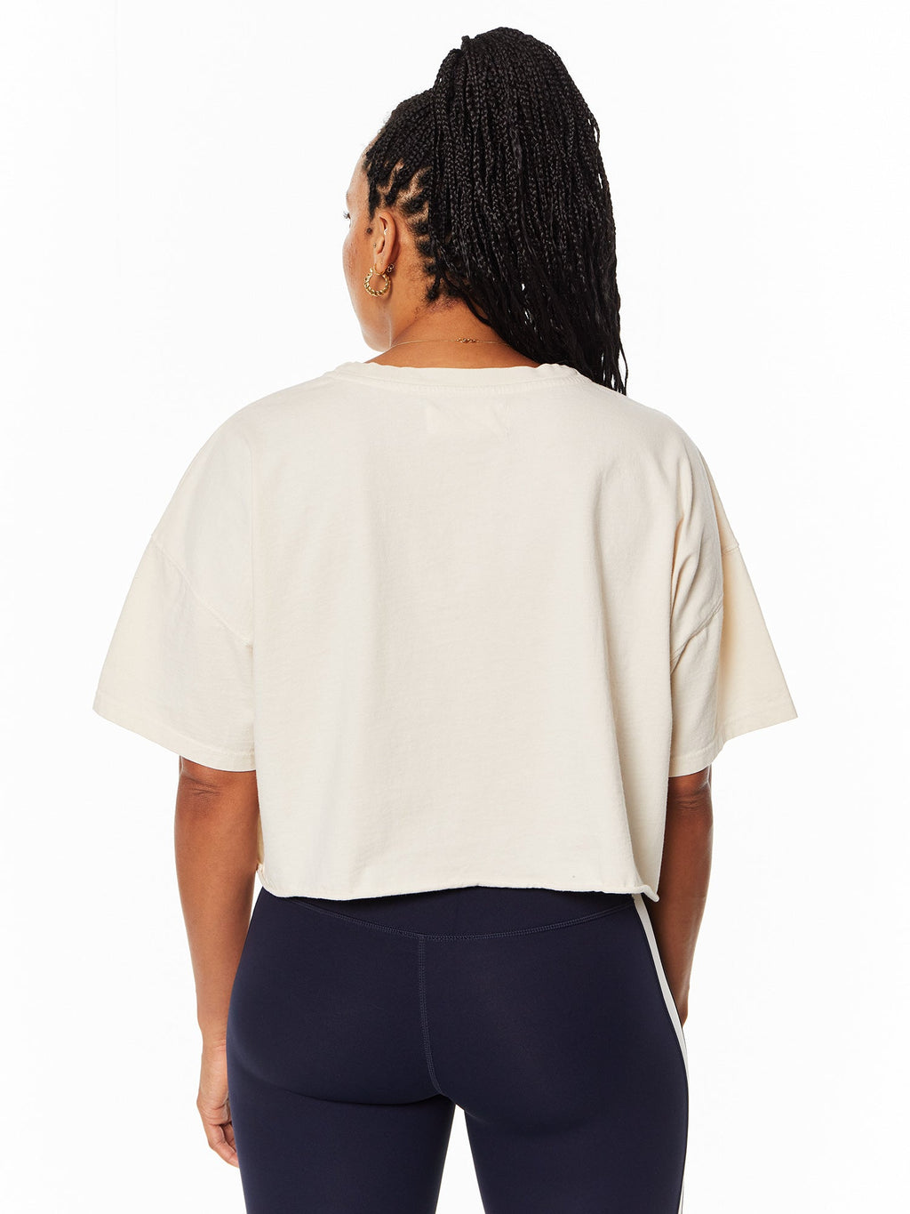 CREAM EMILY CROP BOYFRIEND TEE